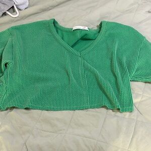 Altar'd State Vibrant Green Knit Crop Top